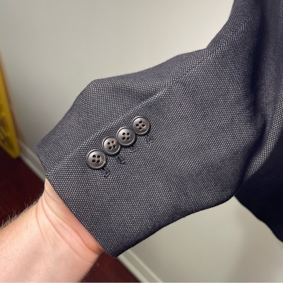 Ann Taylor Women’s Charcoal Blazer Size 12 Zip Pocket Fitted Work office Blazer - Picture 5 of 11